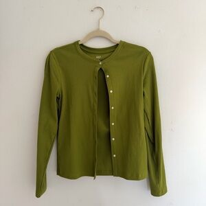 GAP Ribbed Button-Up Cardigan